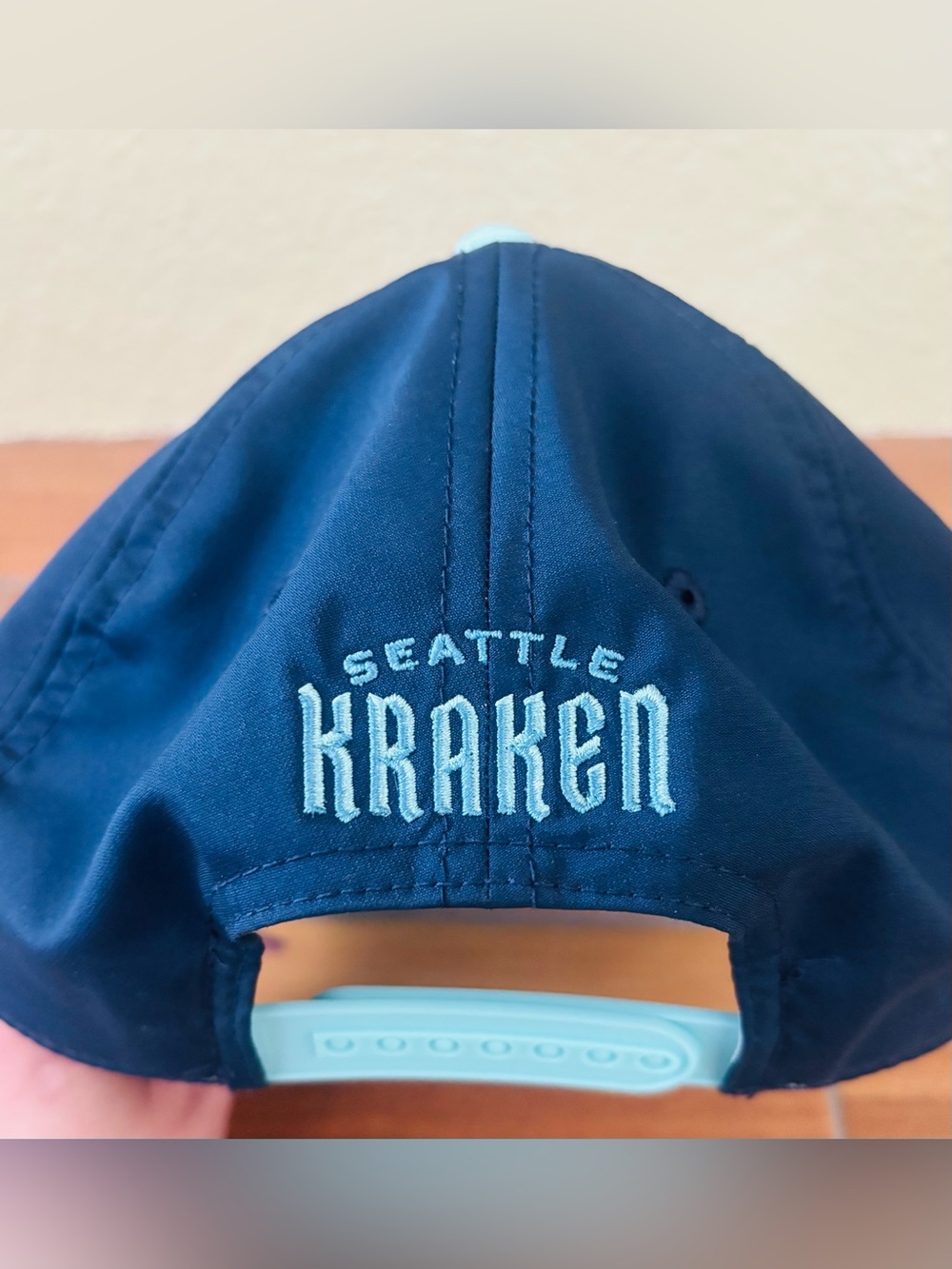 Fanatics Deep Sea Blue Seattle Kraken On Stage Podium A-Frame Adjustable Hat - Picture 2 of 7